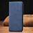 Leather Case Stands Flip Cover Holder S04D for Xiaomi Redmi Note 9T 5G Blue