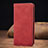 Leather Case Stands Flip Cover Holder S04D for Xiaomi Redmi Note 9T 5G Red
