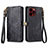 Leather Case Stands Flip Cover Holder S05D for Apple iPhone 13 Pro Black