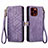 Leather Case Stands Flip Cover Holder S05D for Apple iPhone 13 Pro Purple