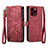 Leather Case Stands Flip Cover Holder S05D for Apple iPhone 13 Pro Red