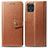 Leather Case Stands Flip Cover Holder S05D for Google Pixel 4 XL Brown