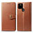 Leather Case Stands Flip Cover Holder S05D for Google Pixel 4a 5G Brown