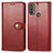 Leather Case Stands Flip Cover Holder S05D for Motorola Moto E20 Red