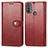 Leather Case Stands Flip Cover Holder S05D for Motorola Moto E30 Red