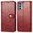 Leather Case Stands Flip Cover Holder S05D for Motorola Moto Edge 20 5G Red