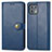 Leather Case Stands Flip Cover Holder S05D for Motorola Moto Edge 20 Lite 5G Blue