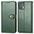 Leather Case Stands Flip Cover Holder S05D for Motorola Moto Edge 20 Lite 5G Green