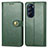 Leather Case Stands Flip Cover Holder S05D for Motorola Moto Edge Plus (2022) 5G Green