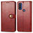 Leather Case Stands Flip Cover Holder S05D for Motorola Moto G Pure Red