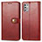 Leather Case Stands Flip Cover Holder S05D for Motorola Moto G Stylus (2021) Red