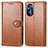 Leather Case Stands Flip Cover Holder S05D for Motorola Moto G Stylus (2022) 4G Brown
