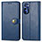 Leather Case Stands Flip Cover Holder S05D for Motorola Moto G Stylus (2022) 5G Blue