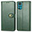 Leather Case Stands Flip Cover Holder S05D for Motorola Moto G22 Green