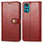 Leather Case Stands Flip Cover Holder S05D for Motorola Moto G22 Red