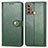 Leather Case Stands Flip Cover Holder S05D for Motorola Moto G40 Fusion Green