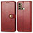 Leather Case Stands Flip Cover Holder S05D for Motorola Moto G60 Red