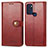Leather Case Stands Flip Cover Holder S05D for Motorola Moto G60s Red