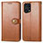 Leather Case Stands Flip Cover Holder S05D for Oppo Find X5 5G Brown