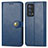 Leather Case Stands Flip Cover Holder S05D for Oppo Reno6 Pro+ Plus 5G Blue