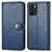 Leather Case Stands Flip Cover Holder S05D for Oppo Reno6 Z 5G Blue