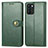 Leather Case Stands Flip Cover Holder S05D for Oppo Reno6 Z 5G Green