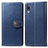 Leather Case Stands Flip Cover Holder S05D for Samsung Galaxy A10 Blue