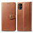 Leather Case Stands Flip Cover Holder S05D for Samsung Galaxy A71 5G Brown