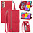 Leather Case Stands Flip Cover Holder S05D for Samsung Galaxy F13 4G Red