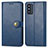 Leather Case Stands Flip Cover Holder S05D for Samsung Galaxy F52 5G Blue