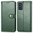 Leather Case Stands Flip Cover Holder S05D for Samsung Galaxy F52 5G Green