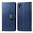 Leather Case Stands Flip Cover Holder S05D for Samsung Galaxy M01 Core Blue