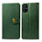 Leather Case Stands Flip Cover Holder S05D for Samsung Galaxy M51 Green