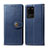 Leather Case Stands Flip Cover Holder S05D for Samsung Galaxy S20 Ultra Blue