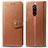 Leather Case Stands Flip Cover Holder S05D for Sony Xperia 1 Brown