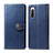 Leather Case Stands Flip Cover Holder S05D for Sony Xperia 10 II Blue