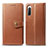 Leather Case Stands Flip Cover Holder S05D for Sony Xperia 10 II Brown