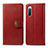 Leather Case Stands Flip Cover Holder S05D for Sony Xperia 10 II Red