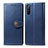 Leather Case Stands Flip Cover Holder S05D for Sony Xperia 10 III Blue