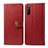 Leather Case Stands Flip Cover Holder S05D for Sony Xperia 10 III Red