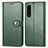 Leather Case Stands Flip Cover Holder S05D for Sony Xperia 5 III Green