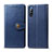 Leather Case Stands Flip Cover Holder S05D for Sony Xperia L4 Blue