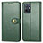 Leather Case Stands Flip Cover Holder S05D for Vivo T1 5G India Green