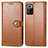 Leather Case Stands Flip Cover Holder S05D for Xiaomi Poco X3 GT 5G Brown