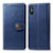 Leather Case Stands Flip Cover Holder S05D for Xiaomi Redmi 9i Blue