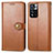 Leather Case Stands Flip Cover Holder S05D for Xiaomi Redmi Note 11 Pro+ Plus 5G Brown