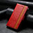 Leather Case Stands Flip Cover Holder S06D for Samsung Galaxy F13 4G Red