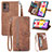 Leather Case Stands Flip Cover Holder S06D for Samsung Galaxy M13 5G Brown