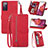 Leather Case Stands Flip Cover Holder S06D for Samsung Galaxy S20 FE (2022) 5G Red