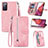 Leather Case Stands Flip Cover Holder S06D for Samsung Galaxy S20 Lite 5G Pink